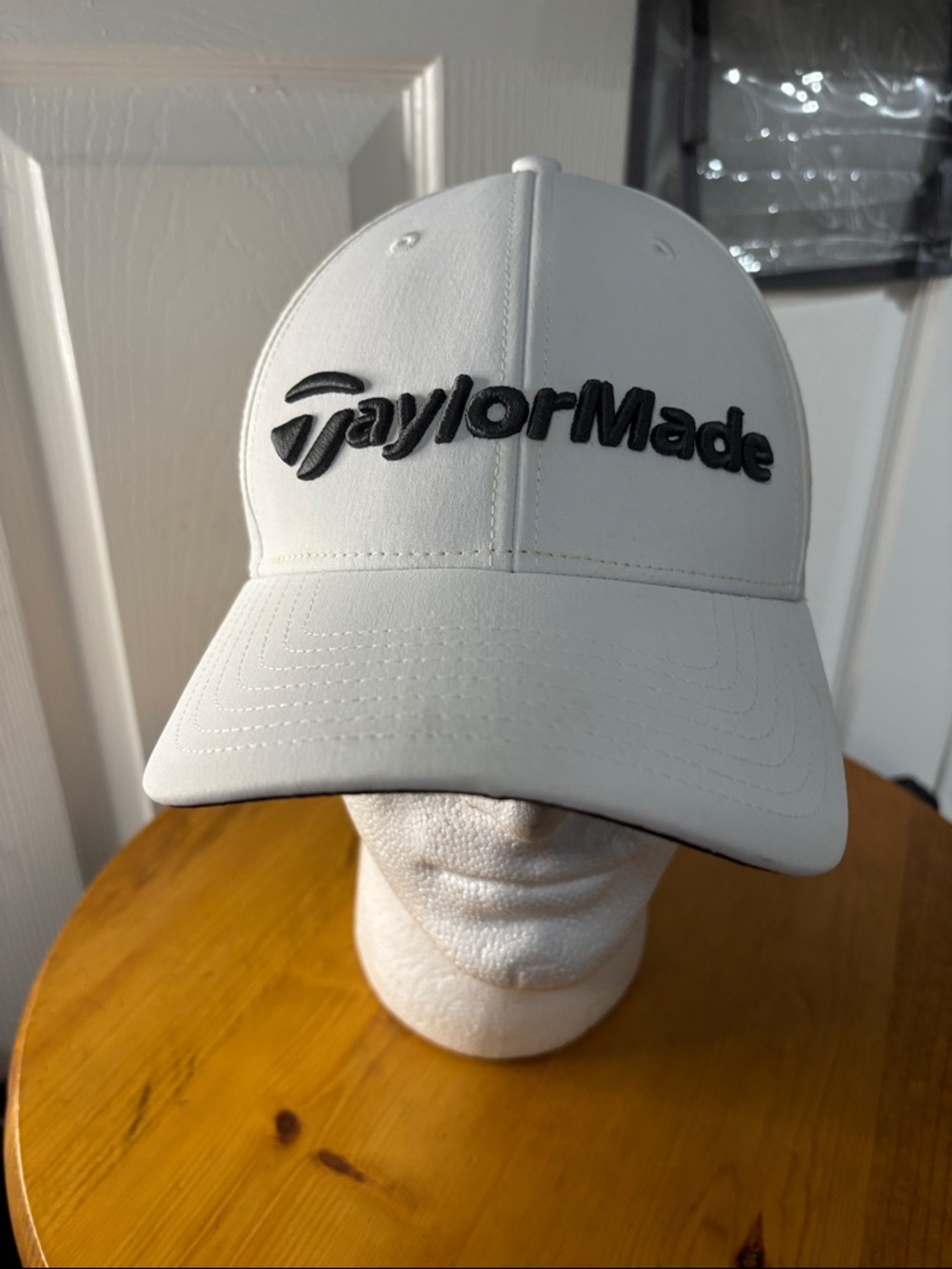 TaylorMade White Cap with Black Embroidered Logo